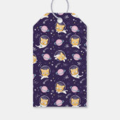 Cute Kitty Cat Astronauts Pattern Event Dank u Cadeaulabel (Achterkant)