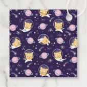 Cute Kitty Cat Astronauts Pattern Hartelijk dank Bedankjes Labels (Achterkant)