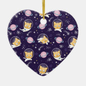 Cute Kitty Cat Astronauts Pattern Keramisch Ornament (Voorkant)