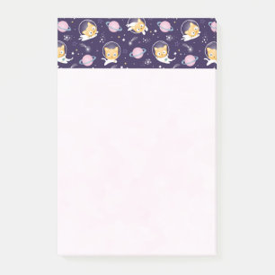 Cute Kitty Cat Astronauts Pattern Post-it® Notes