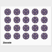 Cute Kitty Cat Astronauts Pattern Ronde Sticker (Vel)