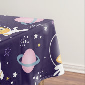 Cute Kitty Cat Astronauts Pattern Tafelkleed (Voorbeeld)
