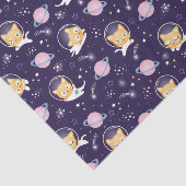 Cute Kitty Cat Astronauts Pattern Tissuepapier (Detail)