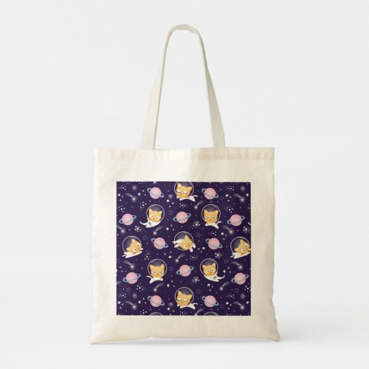 Cute Kitty Cat Astronauts Pattern Tote Bag (Achterkant)