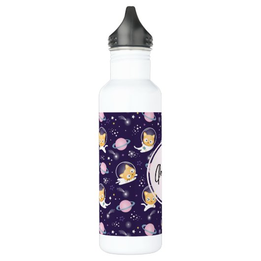 Cute Kitty Cat Astronauts Pattern Waterfles (Links)