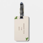 Cute Kitty Cat & Bay Leaves Bagagelabel (Achterkant verticaal)