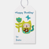 Cute Kitty Cat Birthday Cadeaulabel (Voorkant)