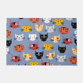 Cute Kitty Cat Blue Deurmat (Voorkant)