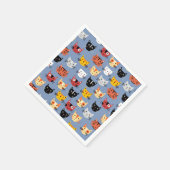 Cute Kitty Cat Blue Servet (Hoek)