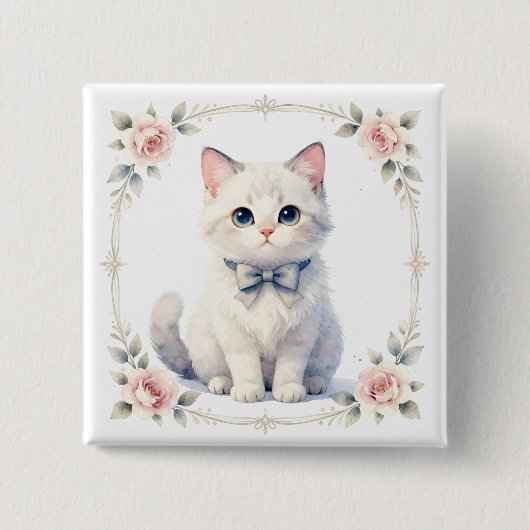 cute kitty cat  button (Voorkant)