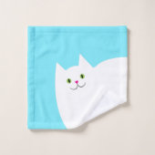 Cute Kitty Cat Custom Name Girls Bad Handdoek (Wasdoekje)