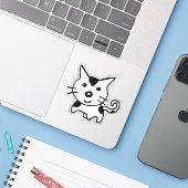 CUTE KITTY CAT Custom Stickers (Laptop met iPhone)