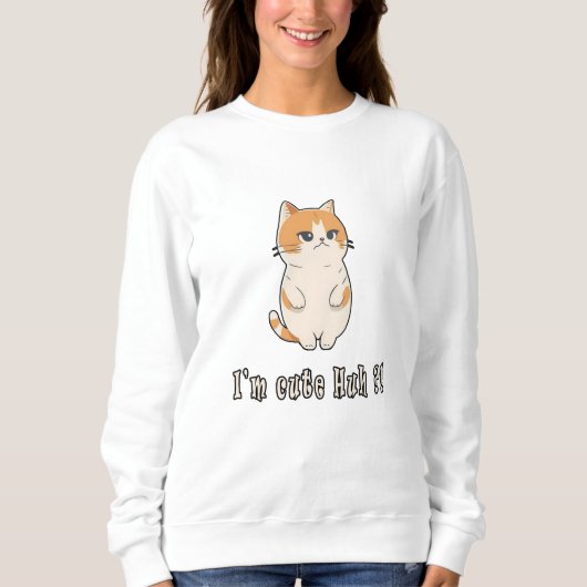 Cute Kitty Cat Design Sweatshirt voor kattendame (Voorkant)