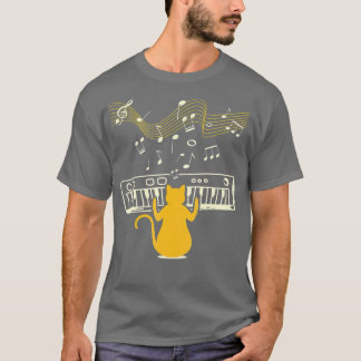 Cute Kitty Cat die Piano Instrument met Muziek spe T-shirt