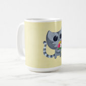 Cute Kitty Cat en bloemen Koffiemok (Voorkant links)