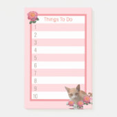 Cute Kitty Cat en Rozen Post-it® Notes (Voorkant)
