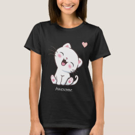 Cute Kitty Cat & Hart T-Shirt
