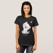 Cute Kitty Cat & Heart T-Shirt (Voorkant volledig)
