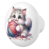 Cute Kitty Cat Keramische Knop (Rechts)