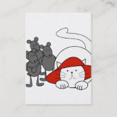 Cute Kitty Cat Mice Carte de visite Casquette roug (Dos)