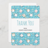 Cute Kitty Cat Pattern Fantastisch Hartelijk dank Bedankkaart (Voorkant / Achterkant)