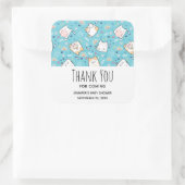 Cute Kitty Cat Pattern Whimsical Baby shower Vierkante Sticker (Tas)