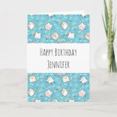 Cute Kitty Cat Pattern Whimsical Dag Kaart (Voorkant)