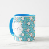 Cute Kitty Cat Pattern Whimsical Mok (Voorkant links)