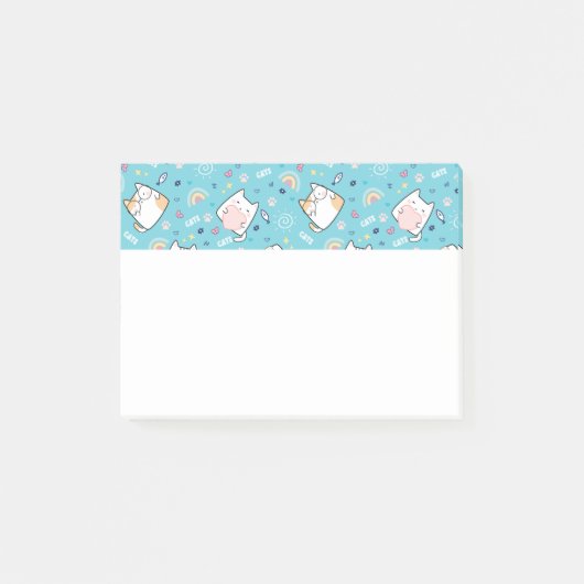 Cute Kitty Cat Pattern Whimsical Post-it® Notes (Voorkant)