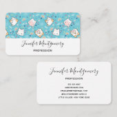 Cute Kitty Cat Pattern Whimsical Visitekaartje (Voorkant / Achterkant)