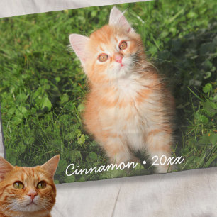 Cute Kitty Cat Persoonlijke foto van Pet Aangepast Fleece Deken