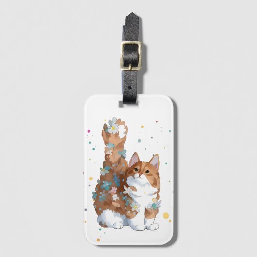 Cute Kitty Cat Pet Animal Bagagelabel (Voorkant (verticaal))