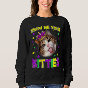 Cute Kitty Cat Show me je Katten Mardi Gras Trui