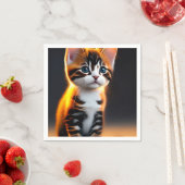 Cute Kitty Cat Sitting Art Servet (Insitu)