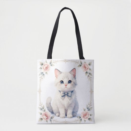 cute kitty cat tote bag (Devant)