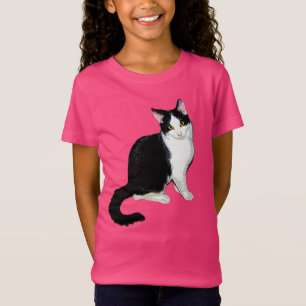 Cute Kitty Cat, zwart en wit T-shirt
