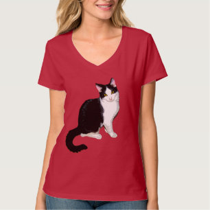 Cute Kitty Cat, zwart en wit T-shirt