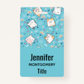 Cute Kitty Cats Whimsical Patroon Badge (Voorkant)