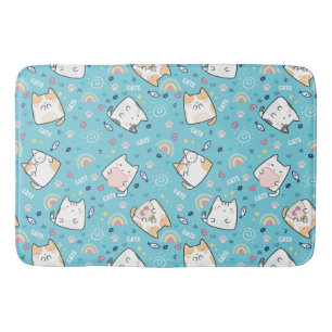 Cute Kitty Cats Whimsical Patroon Badmat