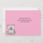Cute Kitty Chat 1er Anniversaire Invitation pour f (Dos)