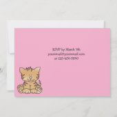 Cute Kitty Chat 1er Anniversaire Invitation pour f (Dos)