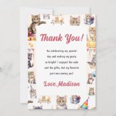 Cute Kitty Chat Anniversaire Fête Invitation (Devant)