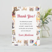 Cute Kitty Chat Anniversaire Fête Invitation (Debout devant)