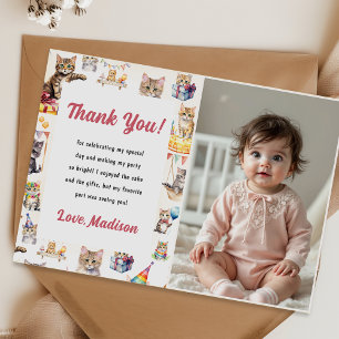 Cute Kitty Chat Anniversaire Fête Invitation