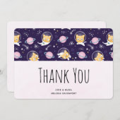 Cute Kitty Chat Astronautes Motif Merci (Devant / Derrière)
