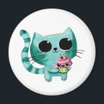 Cute Kitty Chat avec Kawaii Cupcake<br><div class="desc">Chat mignonne avec gâteau doux. Cute Kitty Cat adore les cupcakes. Surtout ce cupcake. Dessert sucré avec cerise kawaii mignonne sur le dessus.</div>