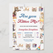 Cute Kitty Chat Baby shower Fête Invitation (Devant)