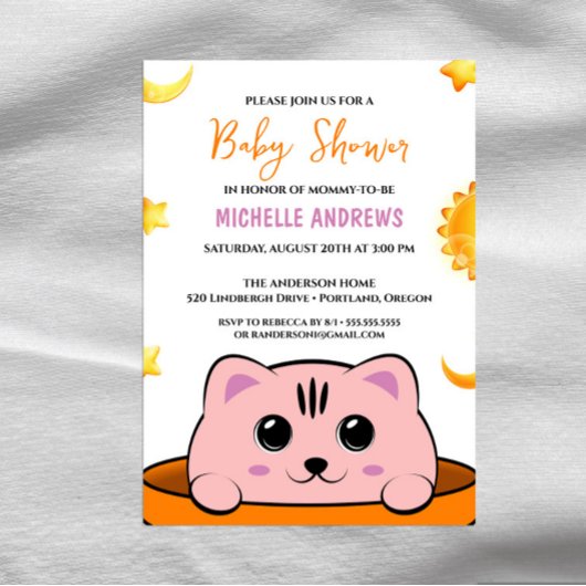 Cute Kitty Chat Baby shower Invitation