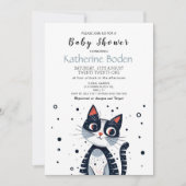 Cute Kitty Chat Baby shower Invitation (Devant)
