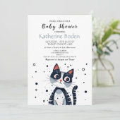 Cute Kitty Chat Baby shower Invitation (Debout devant)